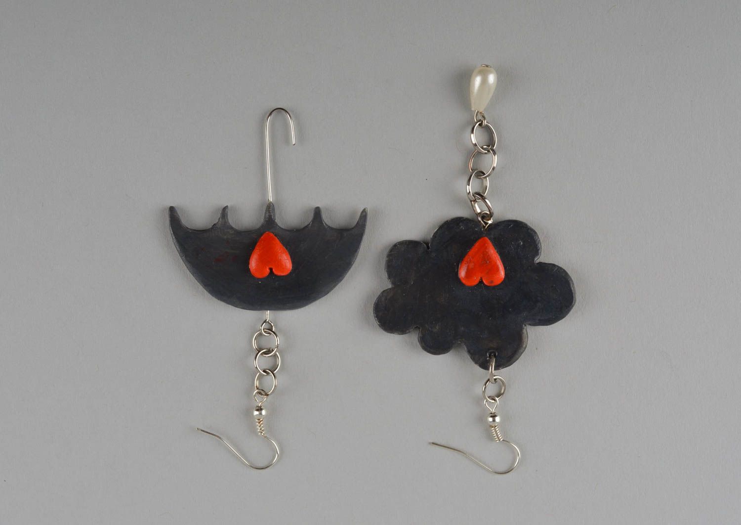 Handmade elegant earrings jewelry made of polymer clay stylish earrings photo 2