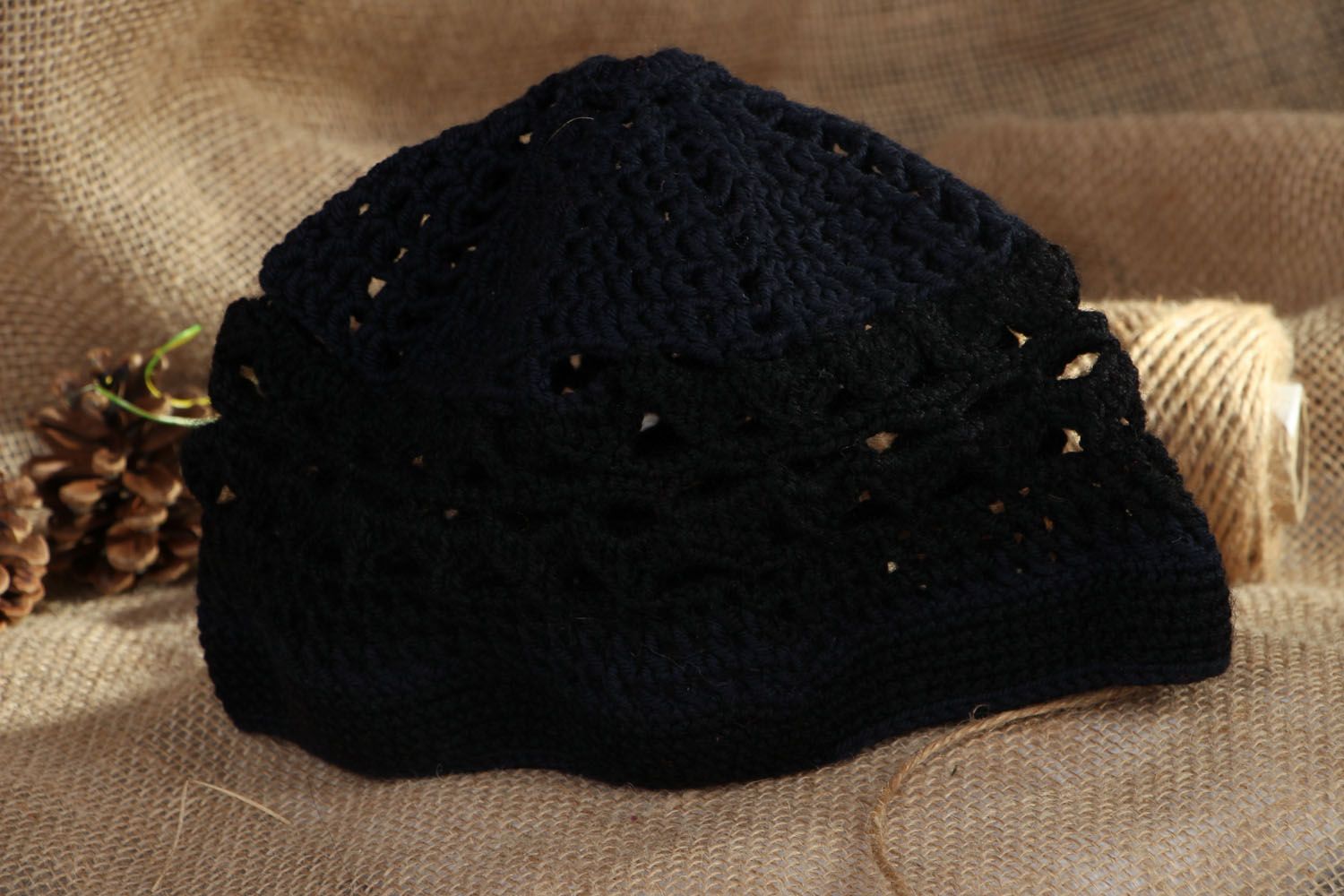 Homemade crochet hat Lace photo 5