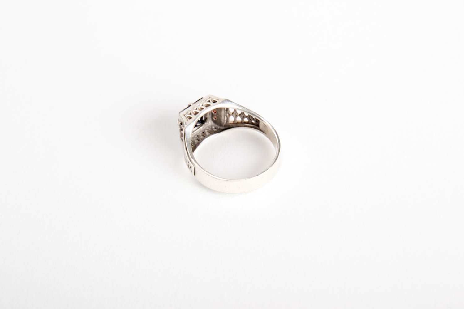 Handmade silver ring stylish designer present unusual jewelry for men photo 3