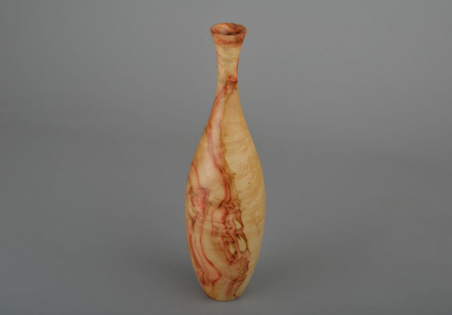 16 inches wooden bottle shape vase in light colors 2 lb photo 4