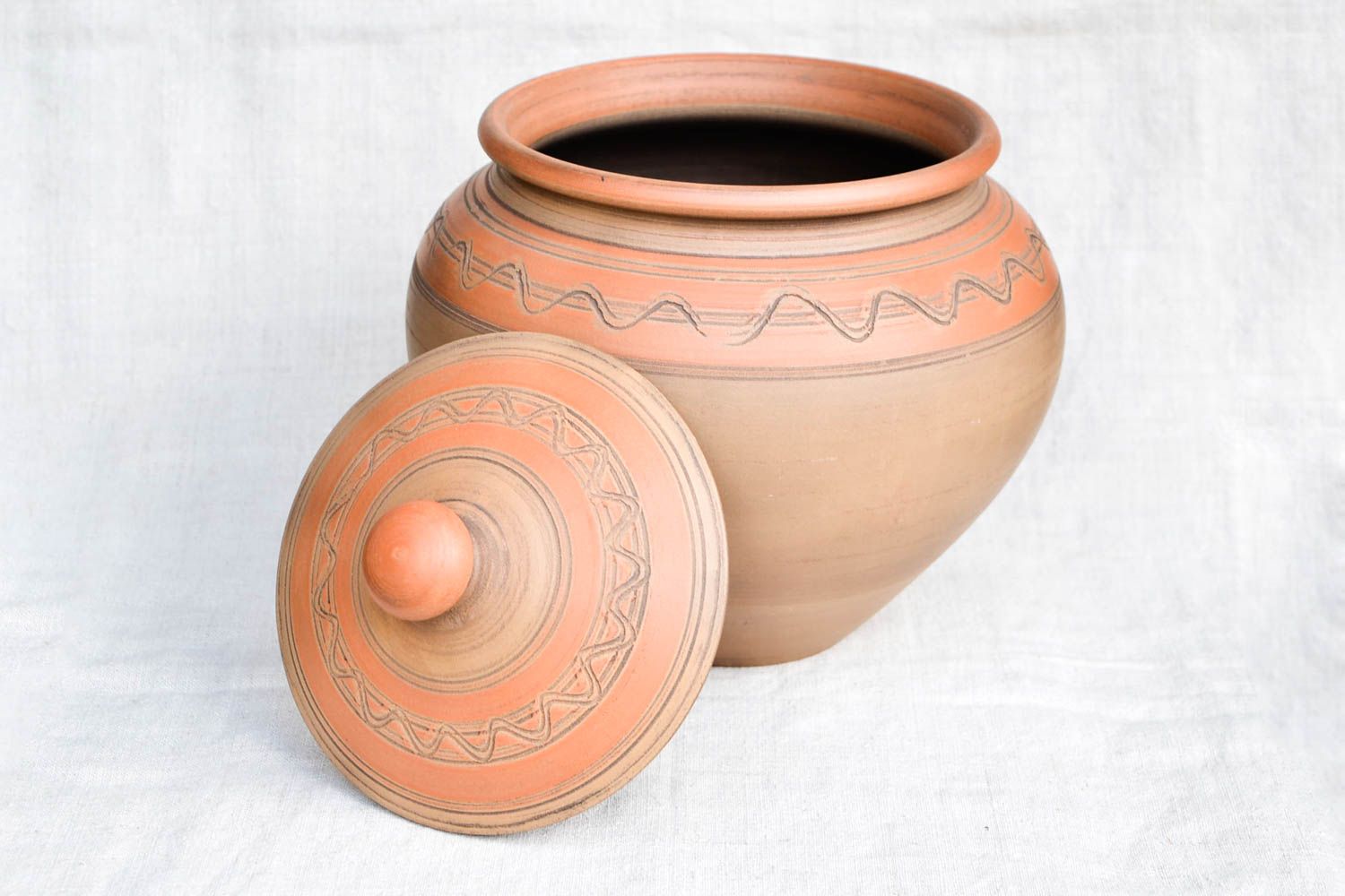 Handmade Keramik Topf für Schmoren mit Deckel Ton Geschirr Küchen Zubehör foto 3