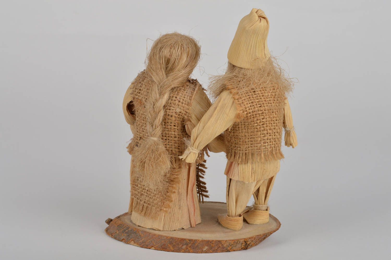 Handmade designer eco friendly ethnic woven corn leaves statuette man and woman  photo 3