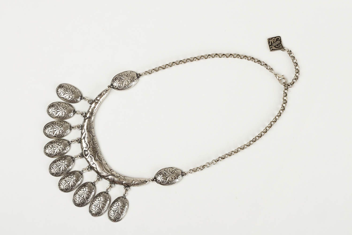 Schmuck handgemacht Damen Collier Halskette mit Anhänger Metall Schmuck Anhänger foto 4