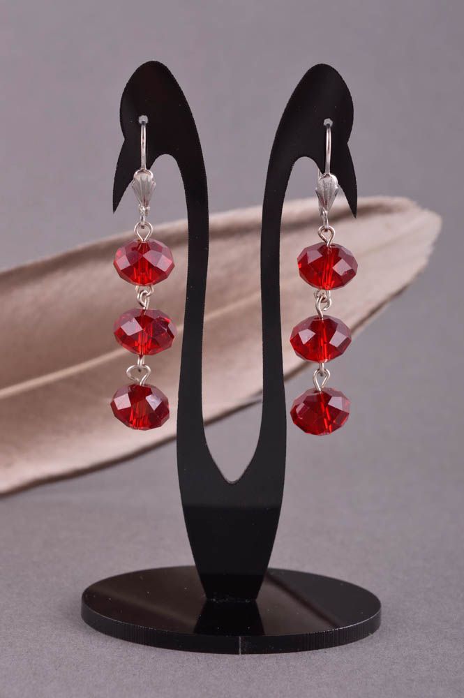 Handmade earrings with charms unusual designer earrings beautiful accessory photo 1