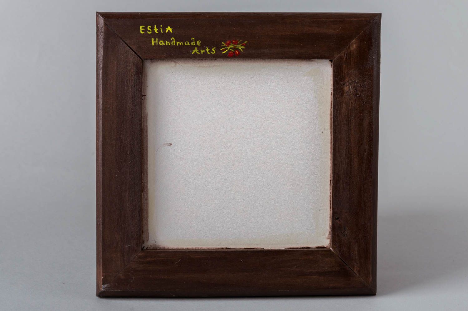 Керамическая плитка в рамке с росписью ручной работы авторская красивая фото 3