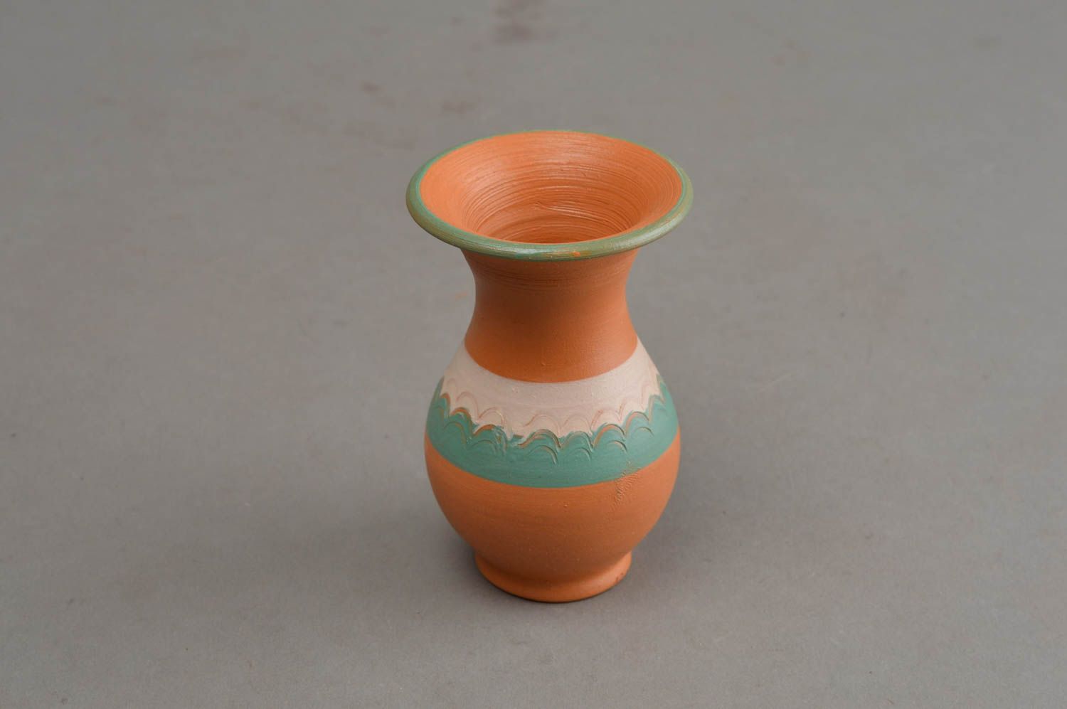 Vase miniature en céramique peint décor d'intérieur original fait main photo 3
