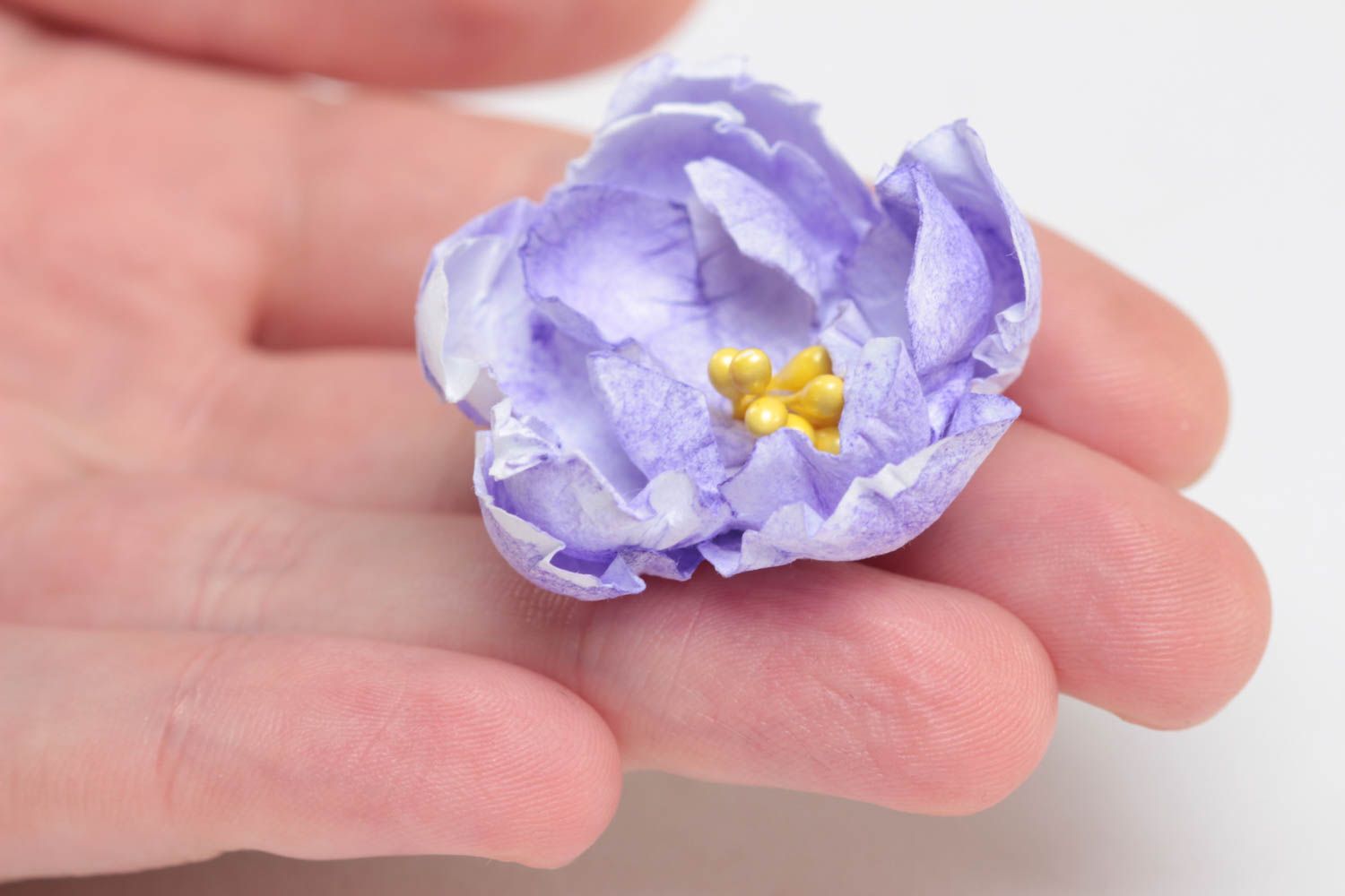 Handgemachte künstliche Blume aus Papier für Scrapbooking lila groß schön foto 5