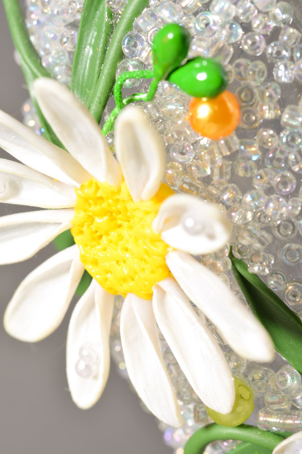 2 handmade glasses for wedding with daisy flowers 150 ml photo 5