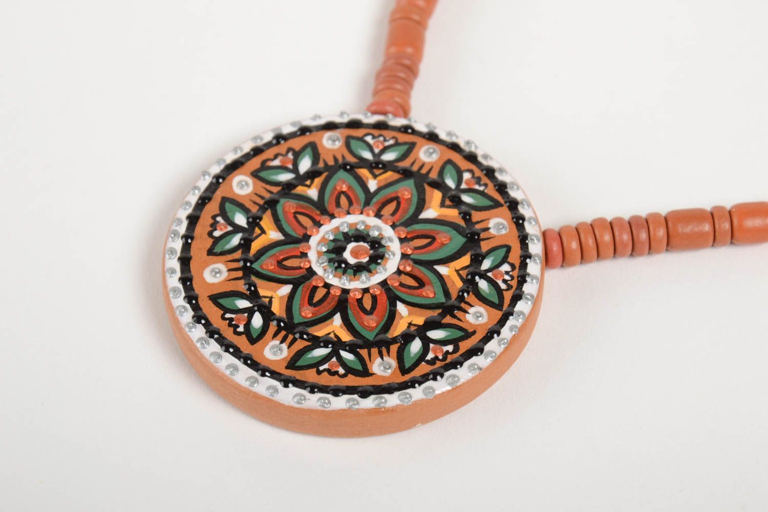 Handmade necklace pendant necklace ceramic jewelry ethnic jewelry gift for mom photo 5