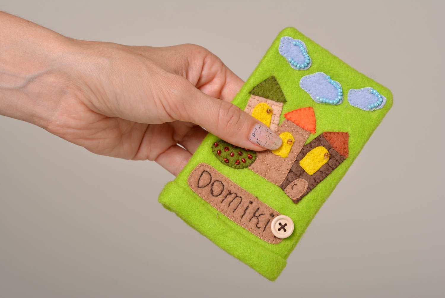 Unusual handmade textile gadget case cell phone case design gift ideas photo 5