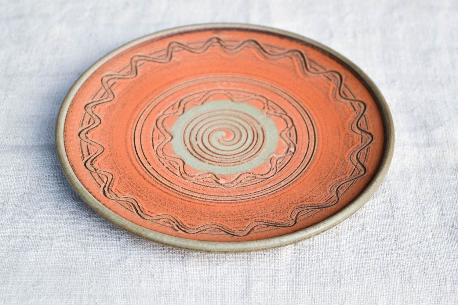 Handmade ceramic plate decorative plate stoneware dishes kitchen decor photo 4