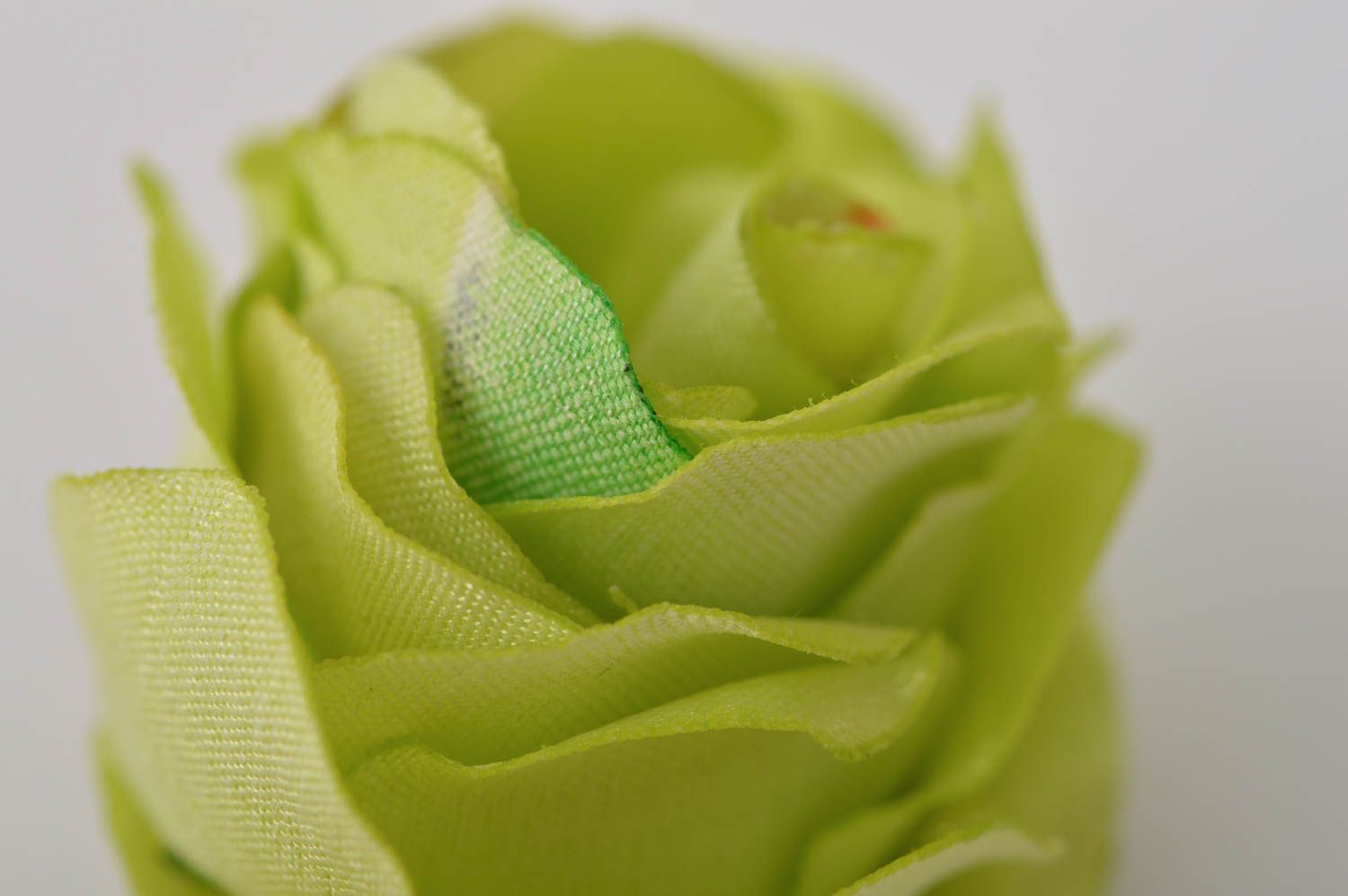 Украшение ручной работы заколка с цветком аксессуар для волос роза зеленая фото 9