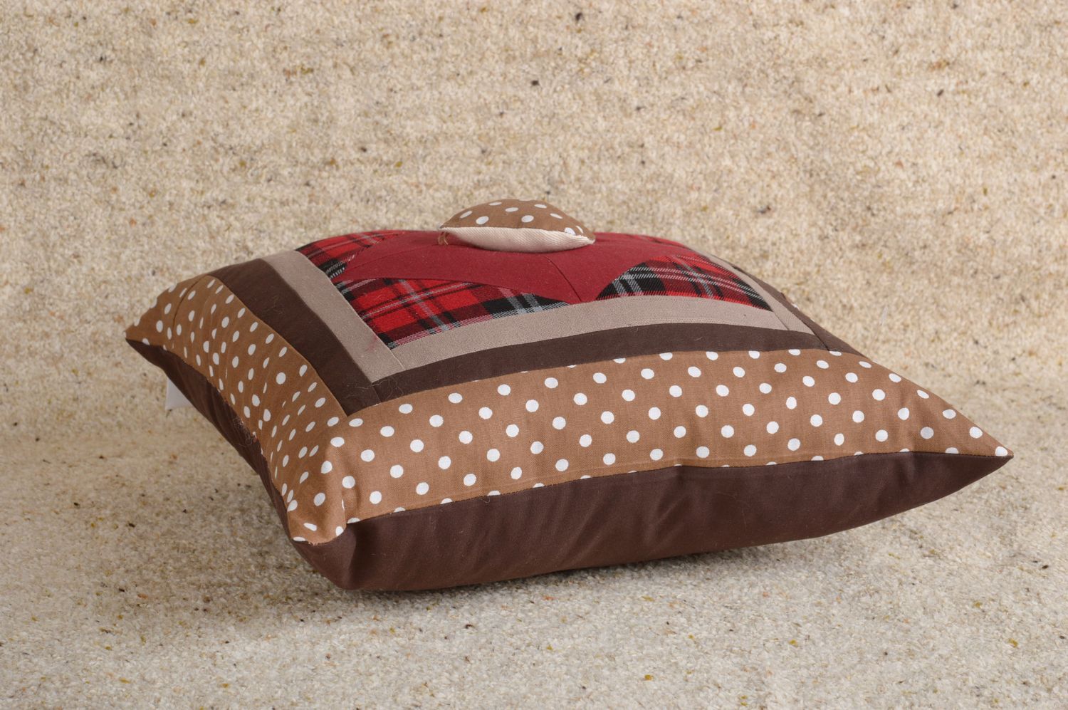 Handmade pillow with print unusual decorative pillow designer accessory photo 2
