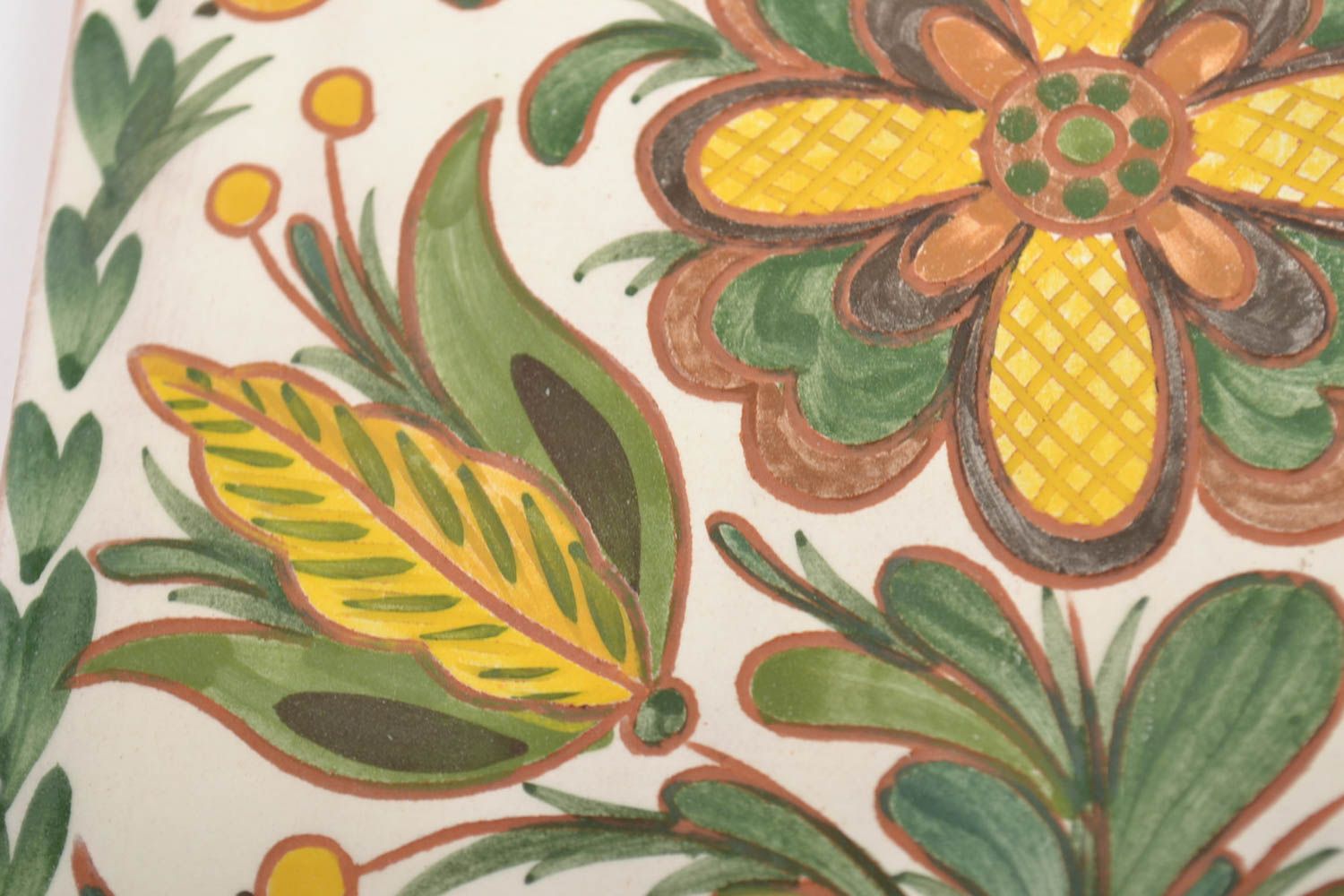 Керамическая плитка с цветком ручной работы с росписью красивая для декора дома фото 3