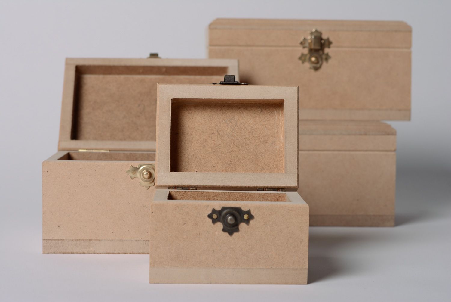 Coffrets faits main en bois 4 pièces ensemble de boîtes pour serviettage photo 3