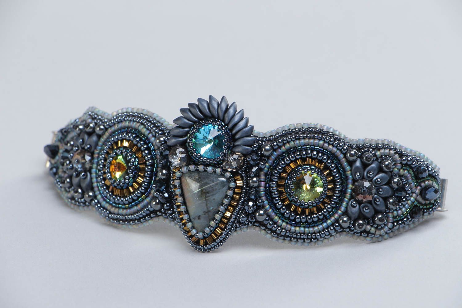 Damen breites Armband aus Glasperlen bereit schön einzigartig toll handgefertigt foto 2