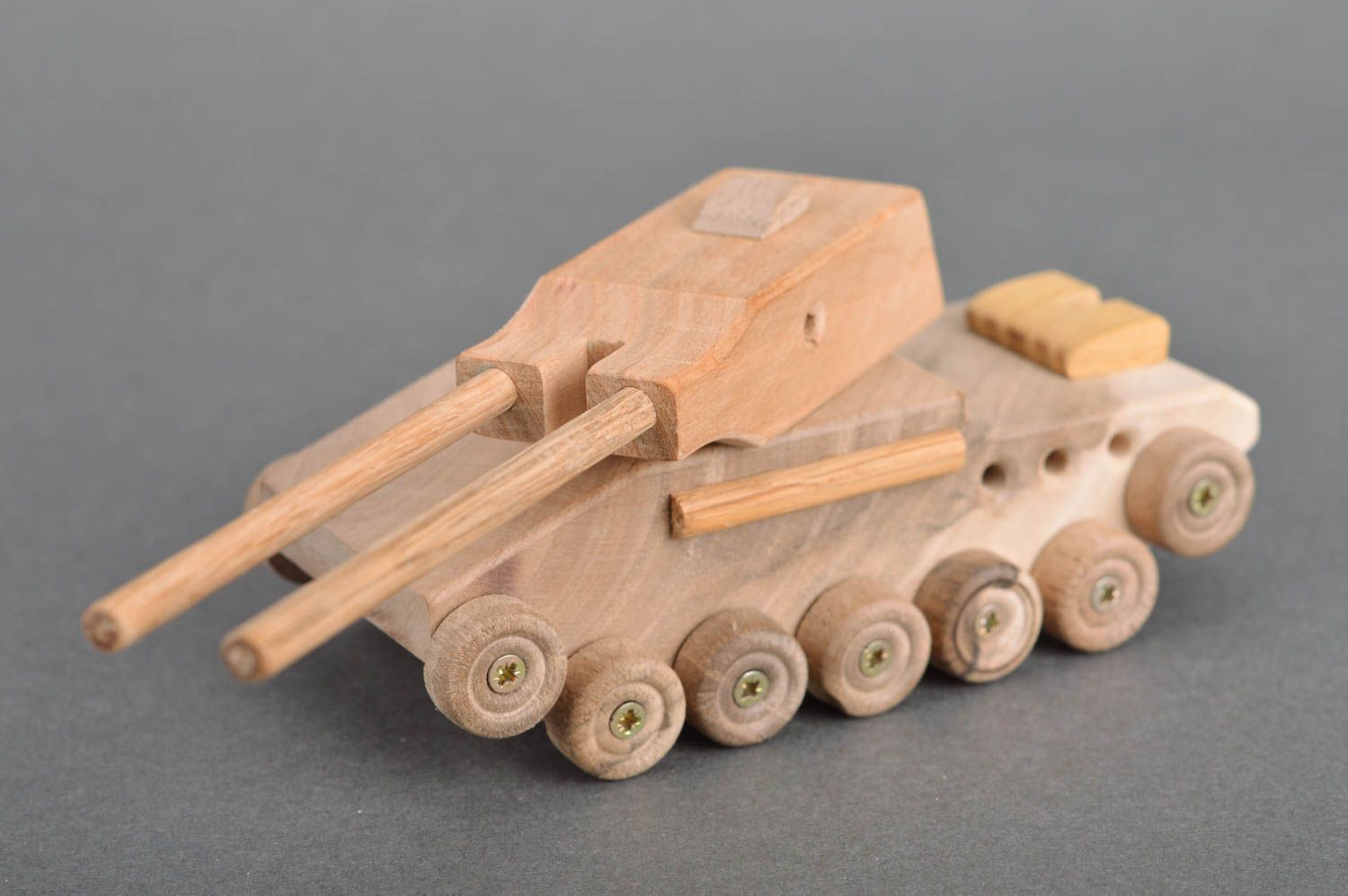 Eco friendly handmade wooden toy car for children over 6 years old Tank photo 5