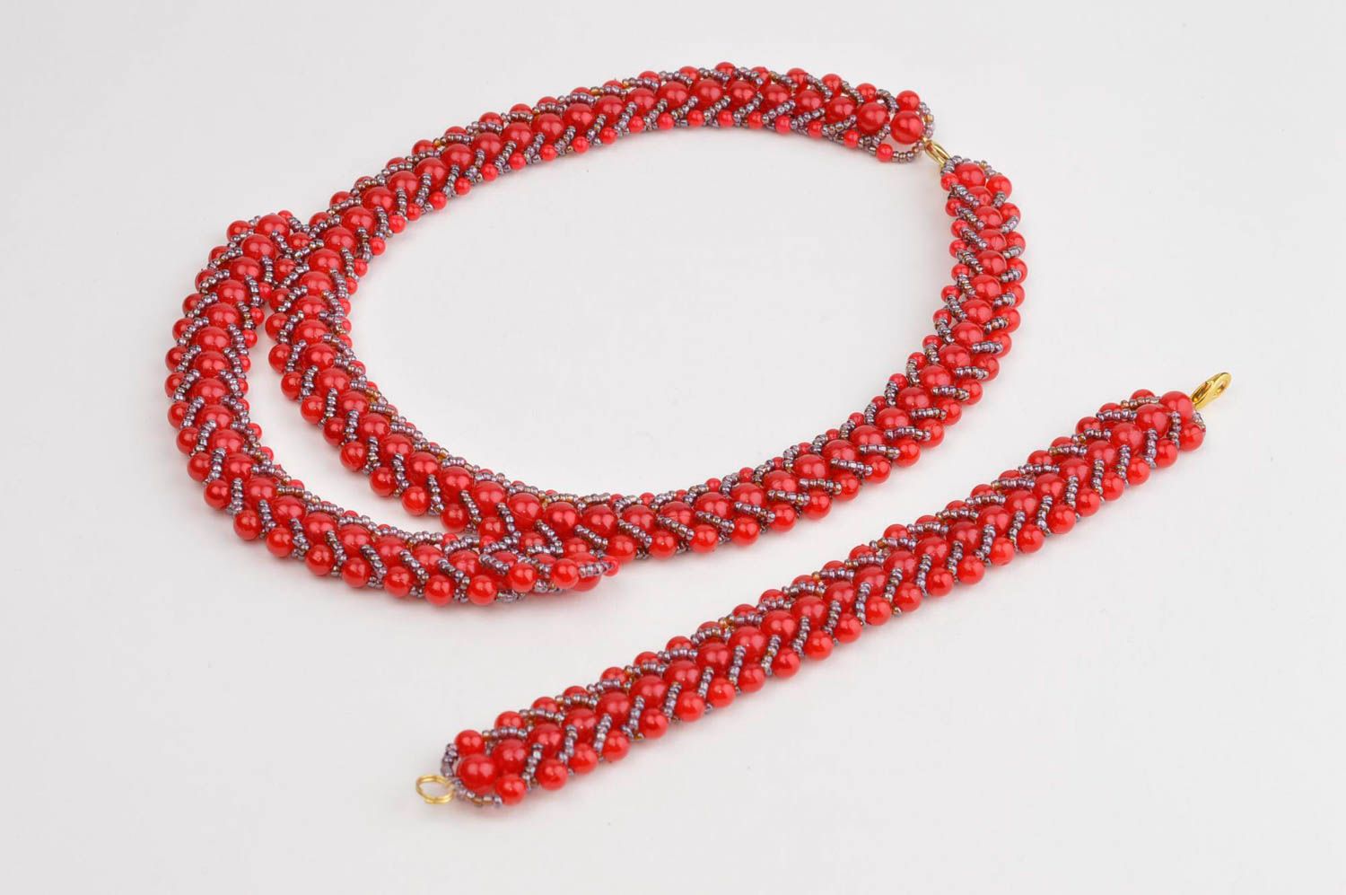 Beautiful handmade jewelry set beaded necklace and bracelet designs gift ideas photo 2