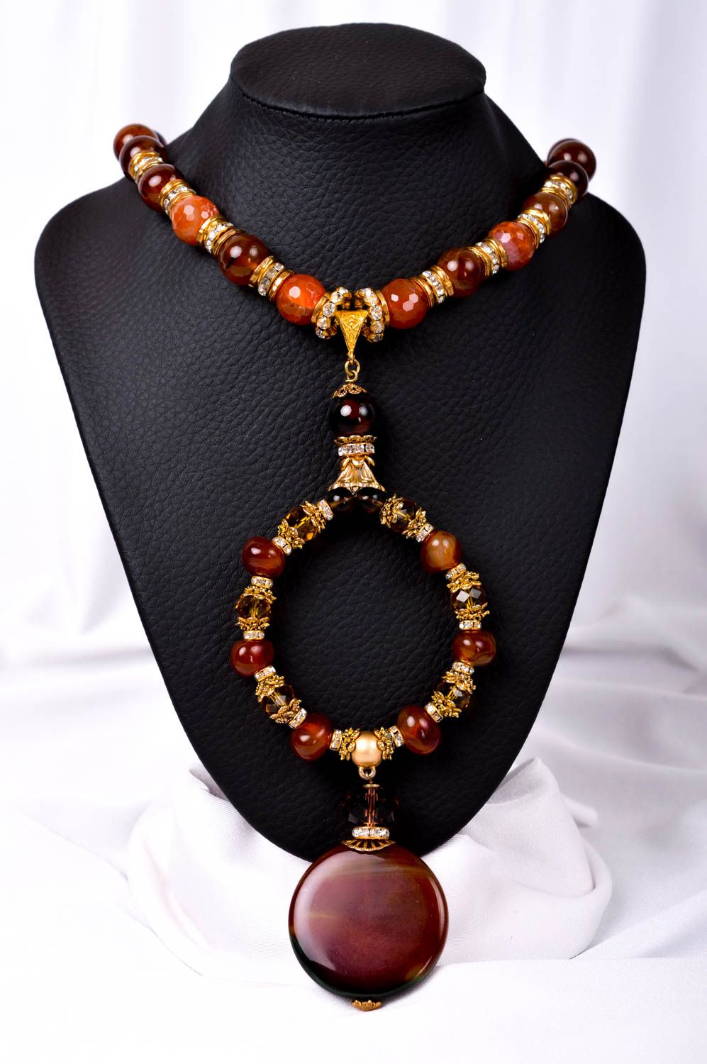 Handmade necklace designer necklace with natural stones unusual accessory photo 1