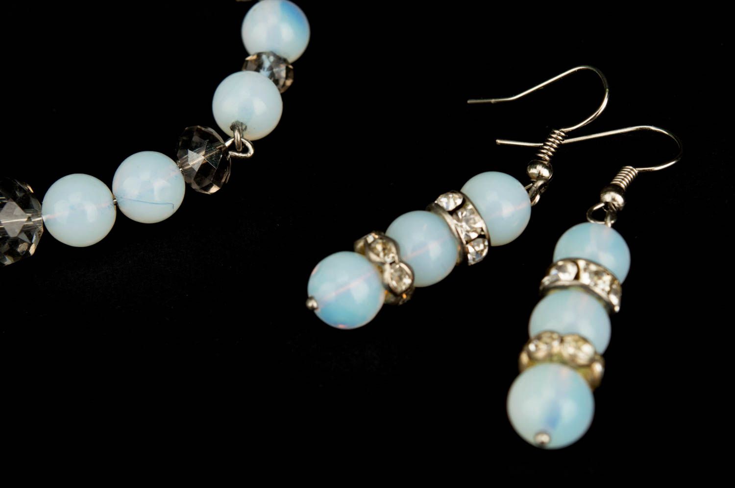 Handmade jewelry set bead bracelet beaded earrings gemstone jewelry gift for her photo 5
