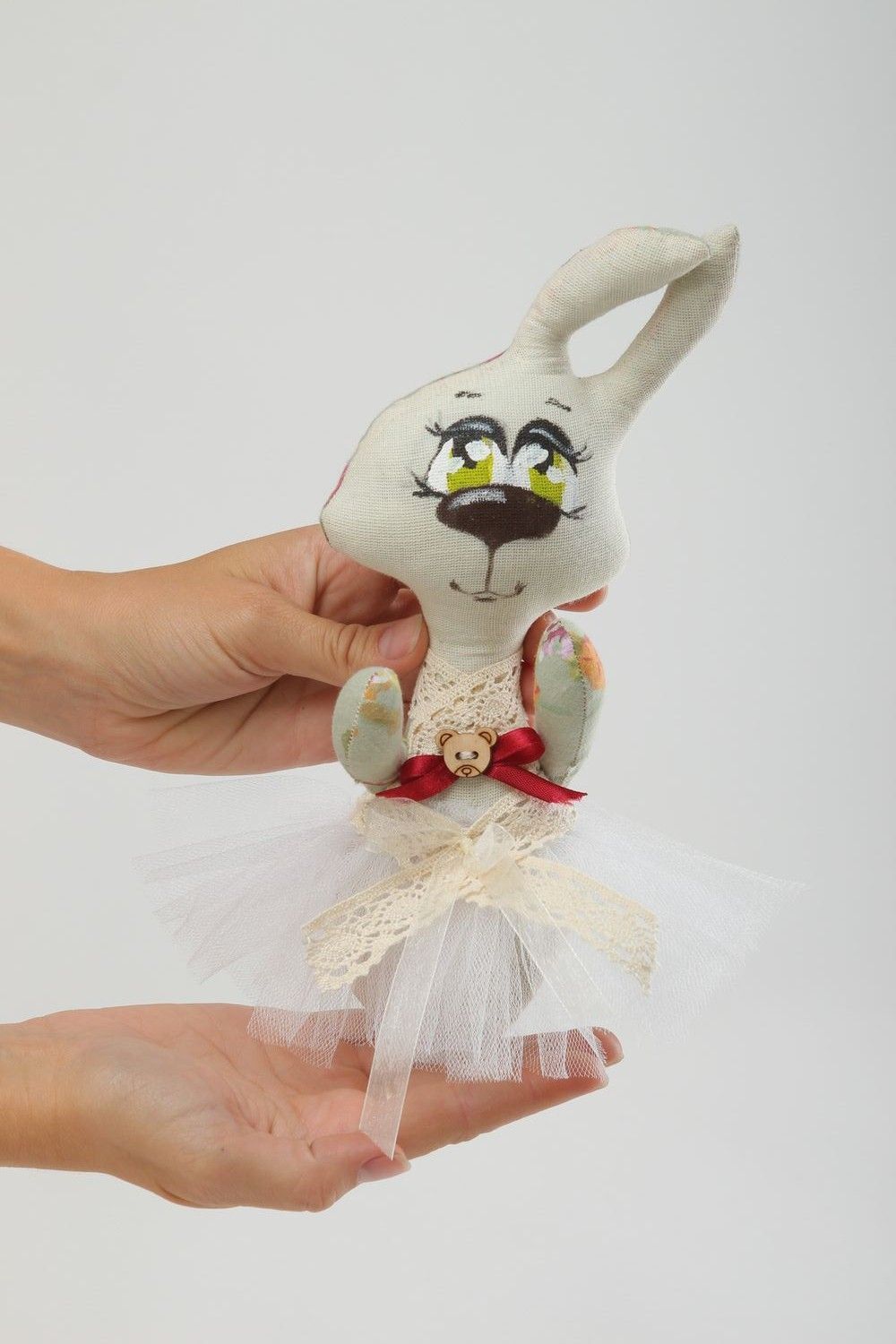 Muñeca artesanal juguete de peluche liebre de tela decoración de interior  foto 5