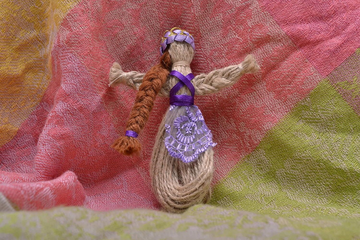 Vesnyanka doll in violet dress photo 1