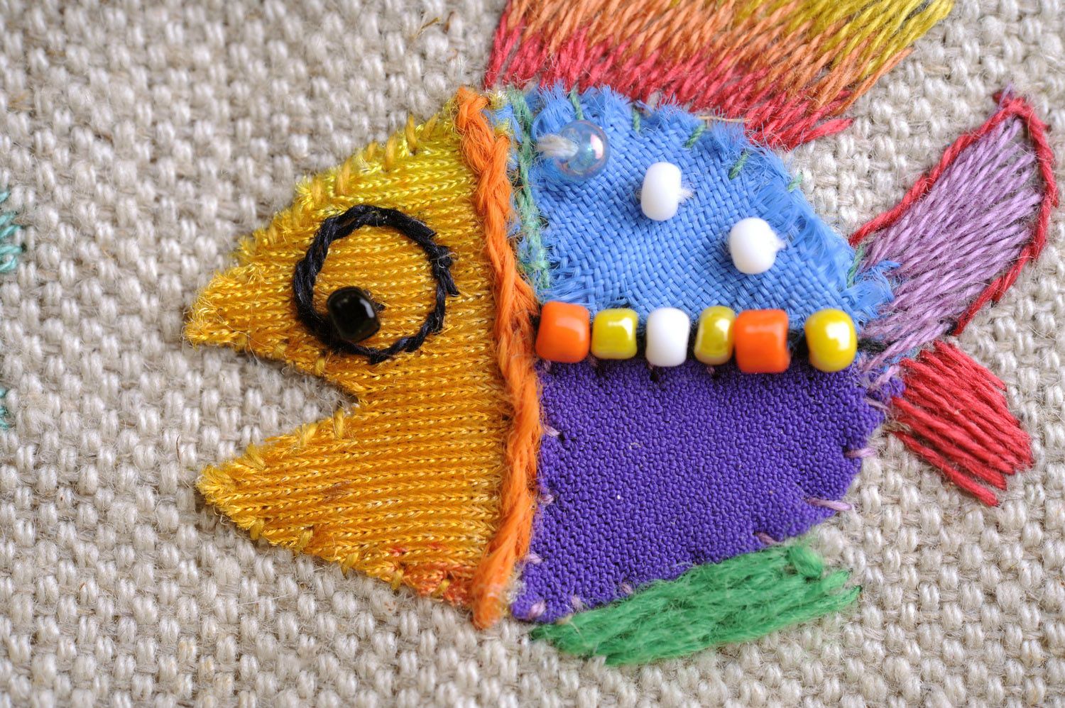 Textile picture Three fishes photo 2