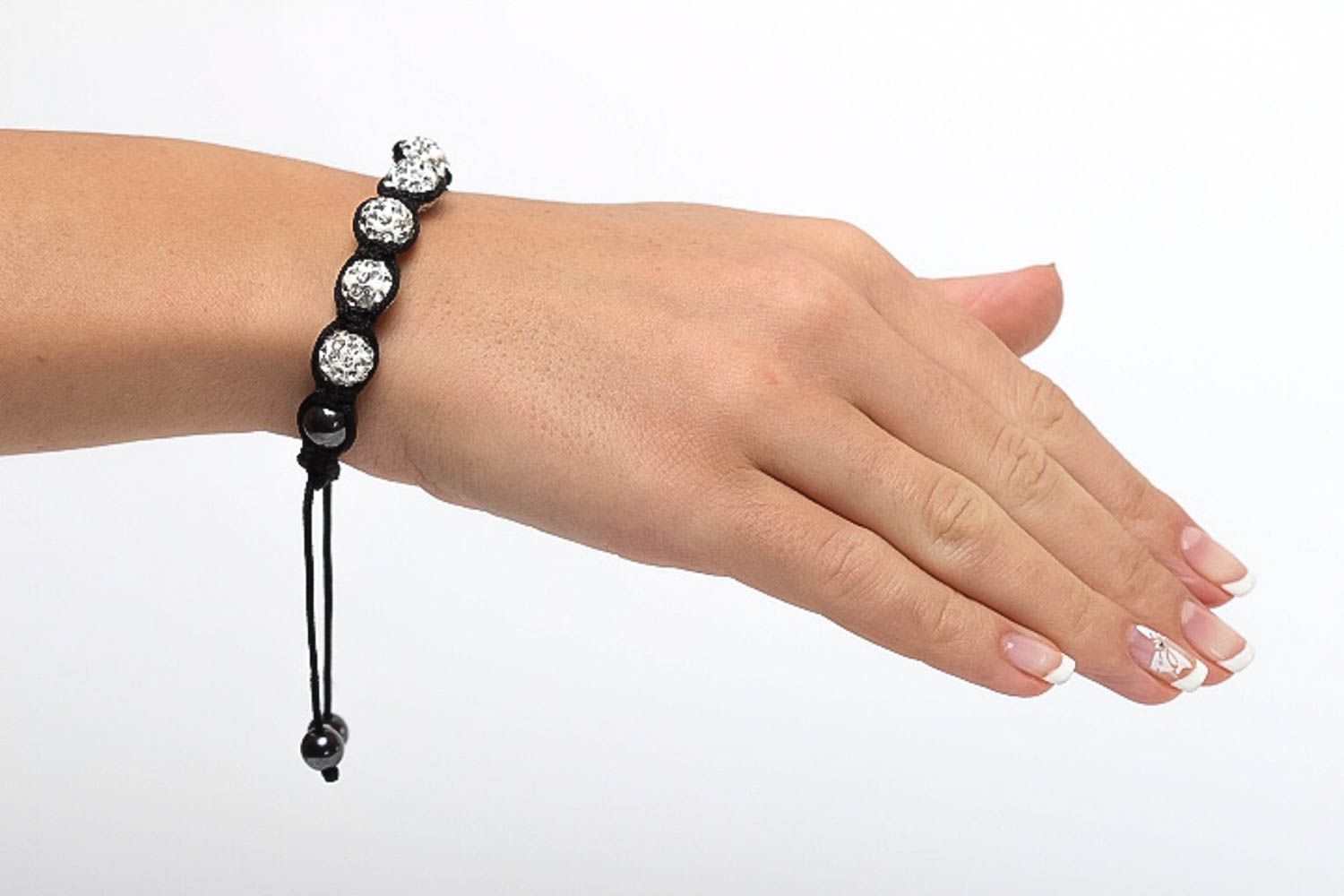 Bracelet mode Bijou fait main en noir et blanc Accessoire femme cadeau photo 5