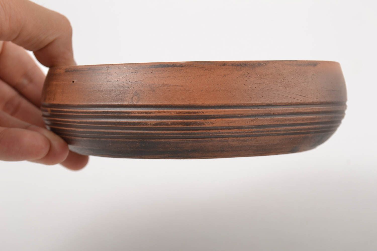 Глиняная миска ручной работы керамическая тарелка красивая глиняная посуда  фото 2