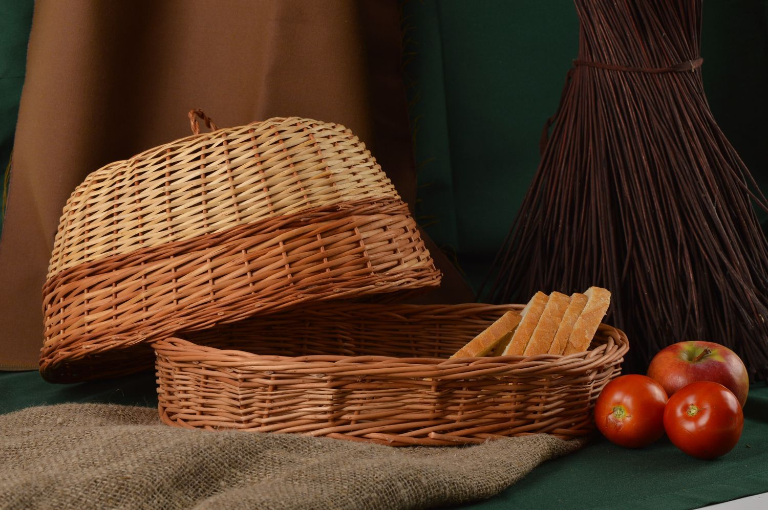 Handmade woven kitchen utensil designer woven basket for bread cute basket photo 1