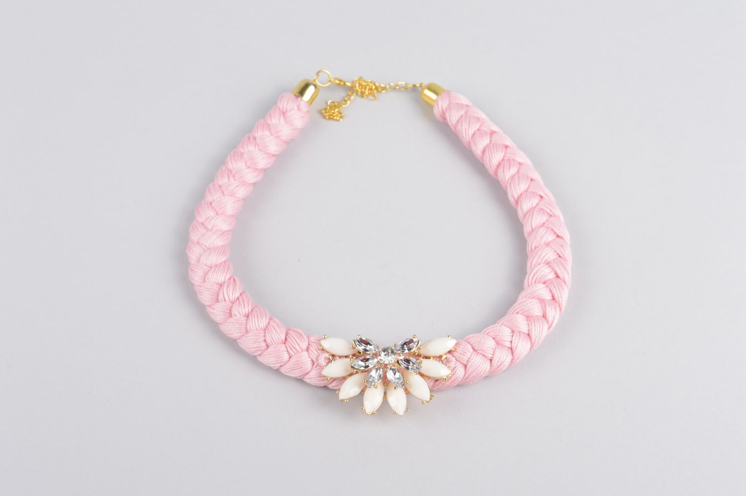 Handmade Halsschmuck für Damen hochwertiger Modeschmuck Damen Halskette rosa  foto 1