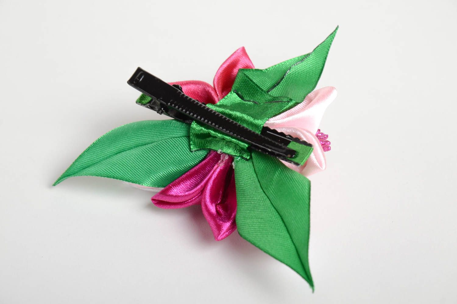 Handmade hair clip kanzashi flower designer hair accessories gifts for her photo 4