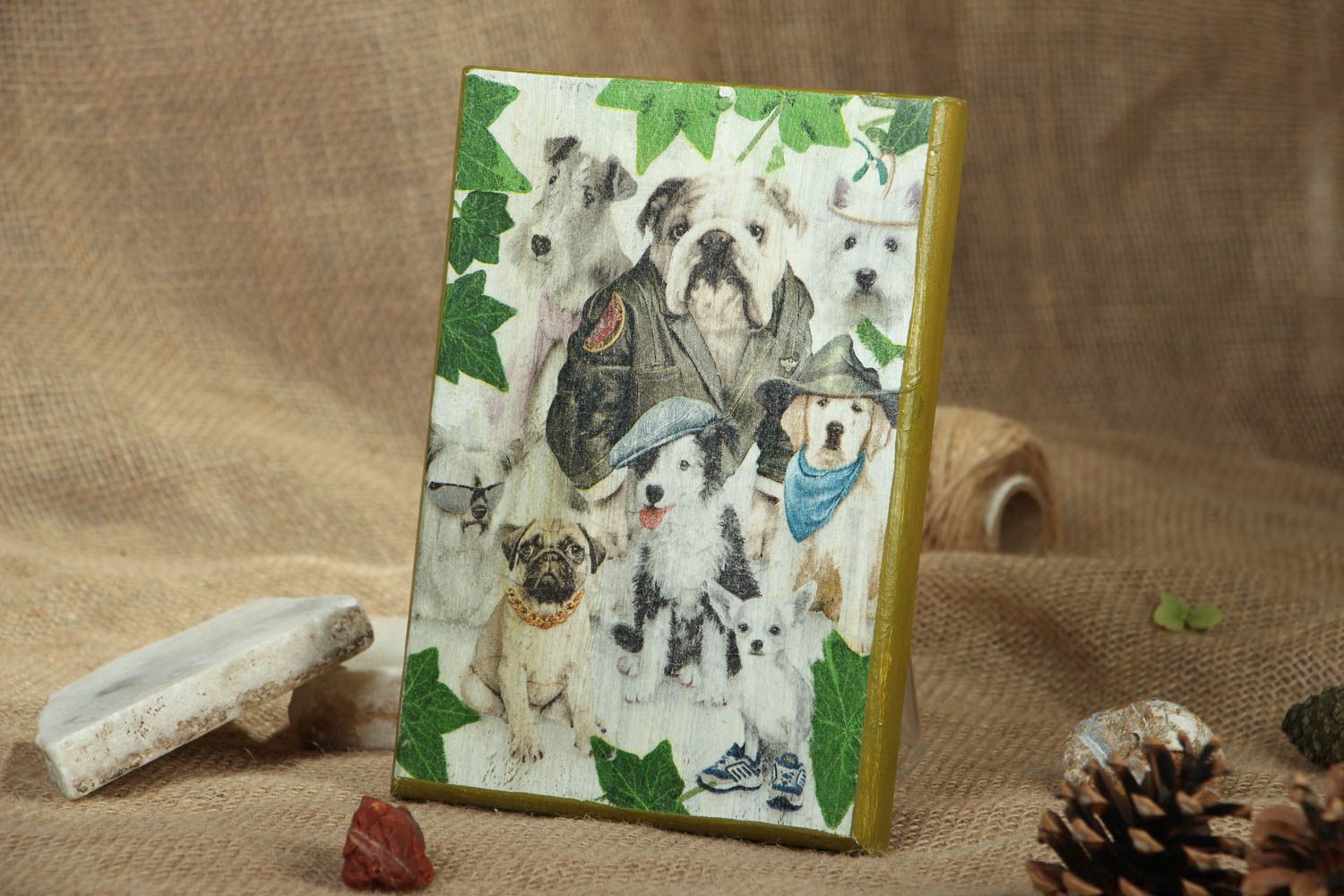 Wall panel with image of dogs photo 4