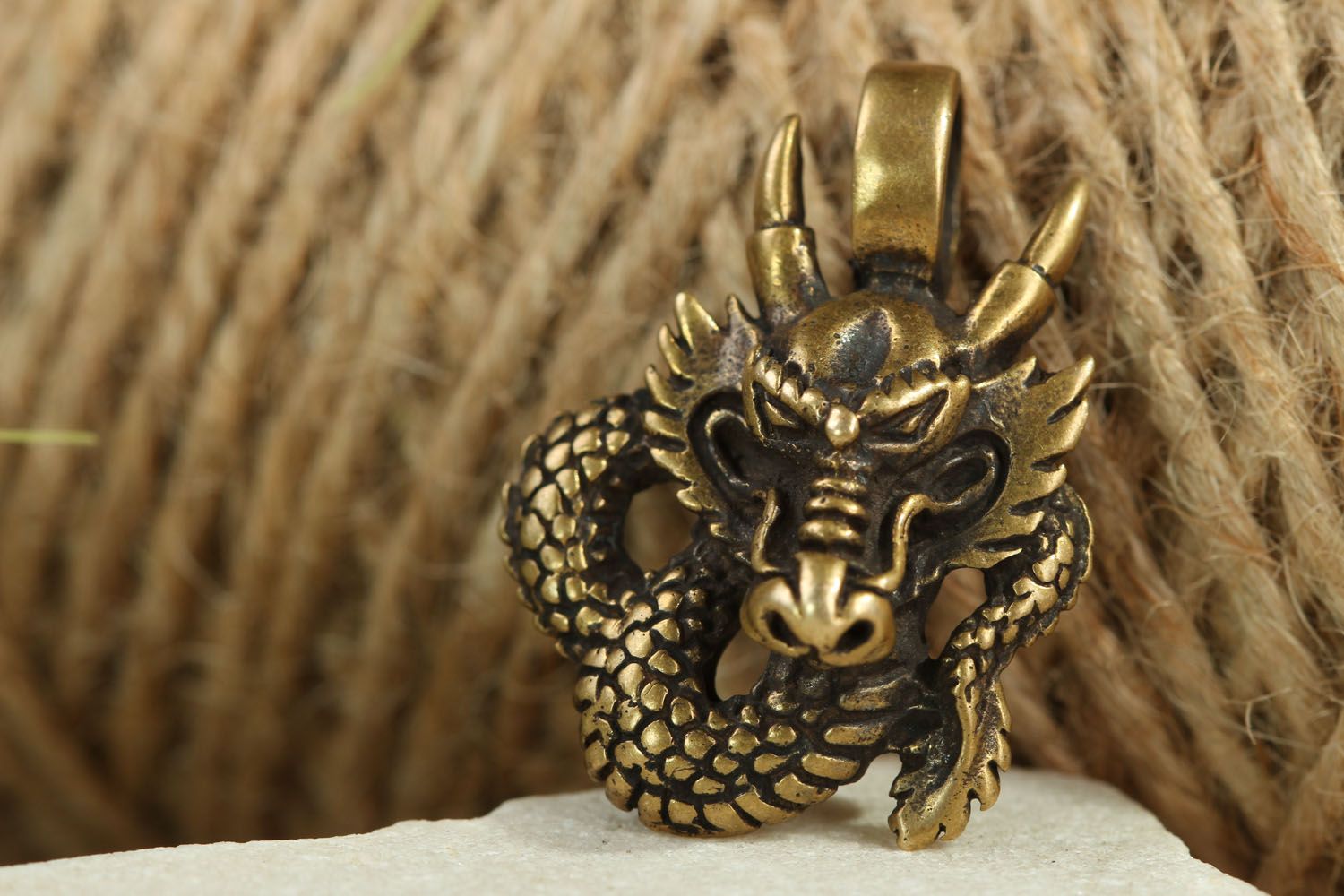 Bronze pendant Dragon photo 4