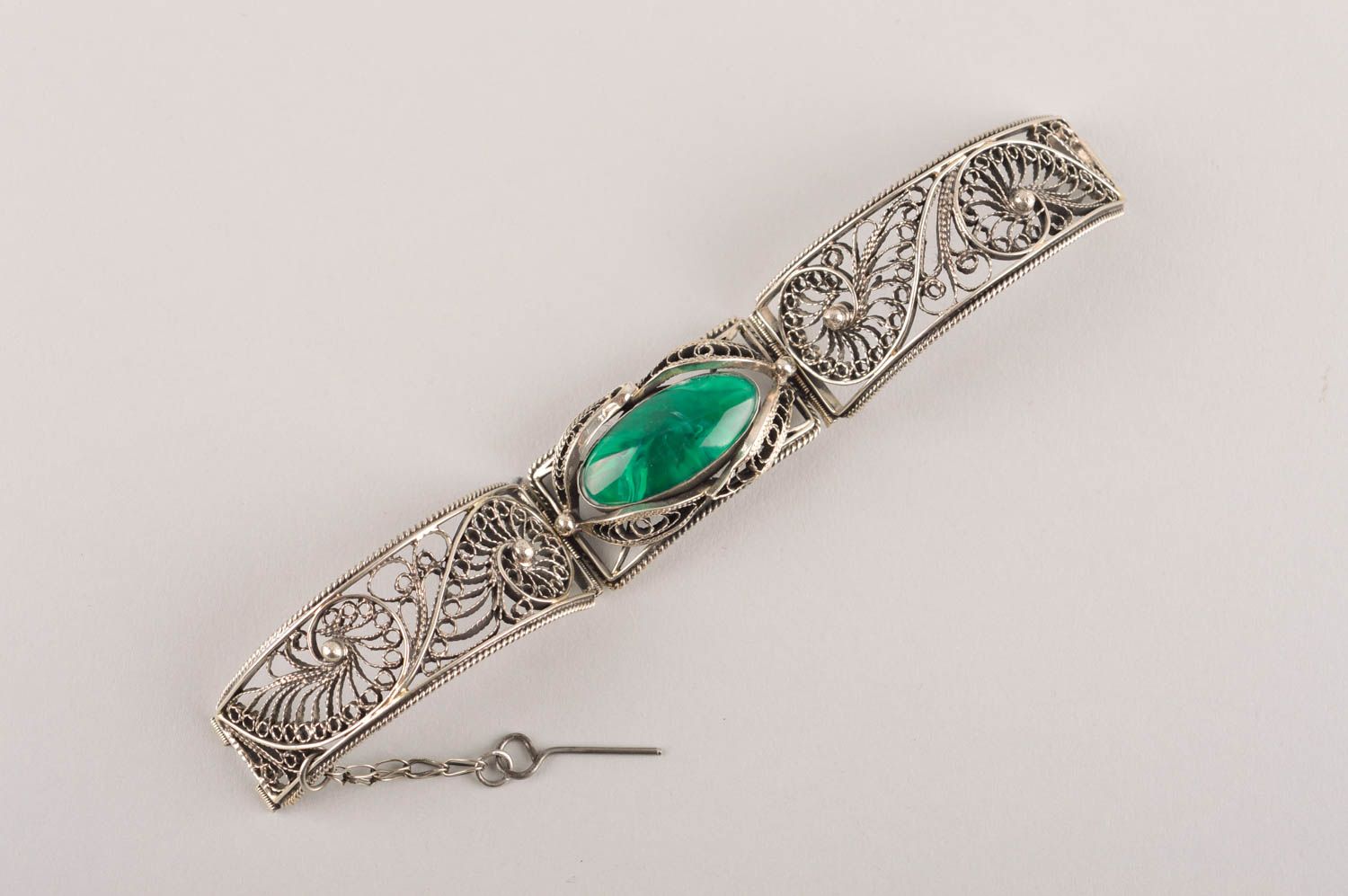 Armband Frauen handmade Metall Schmuck mit Malachit Geschenk für Frauen breit foto 5