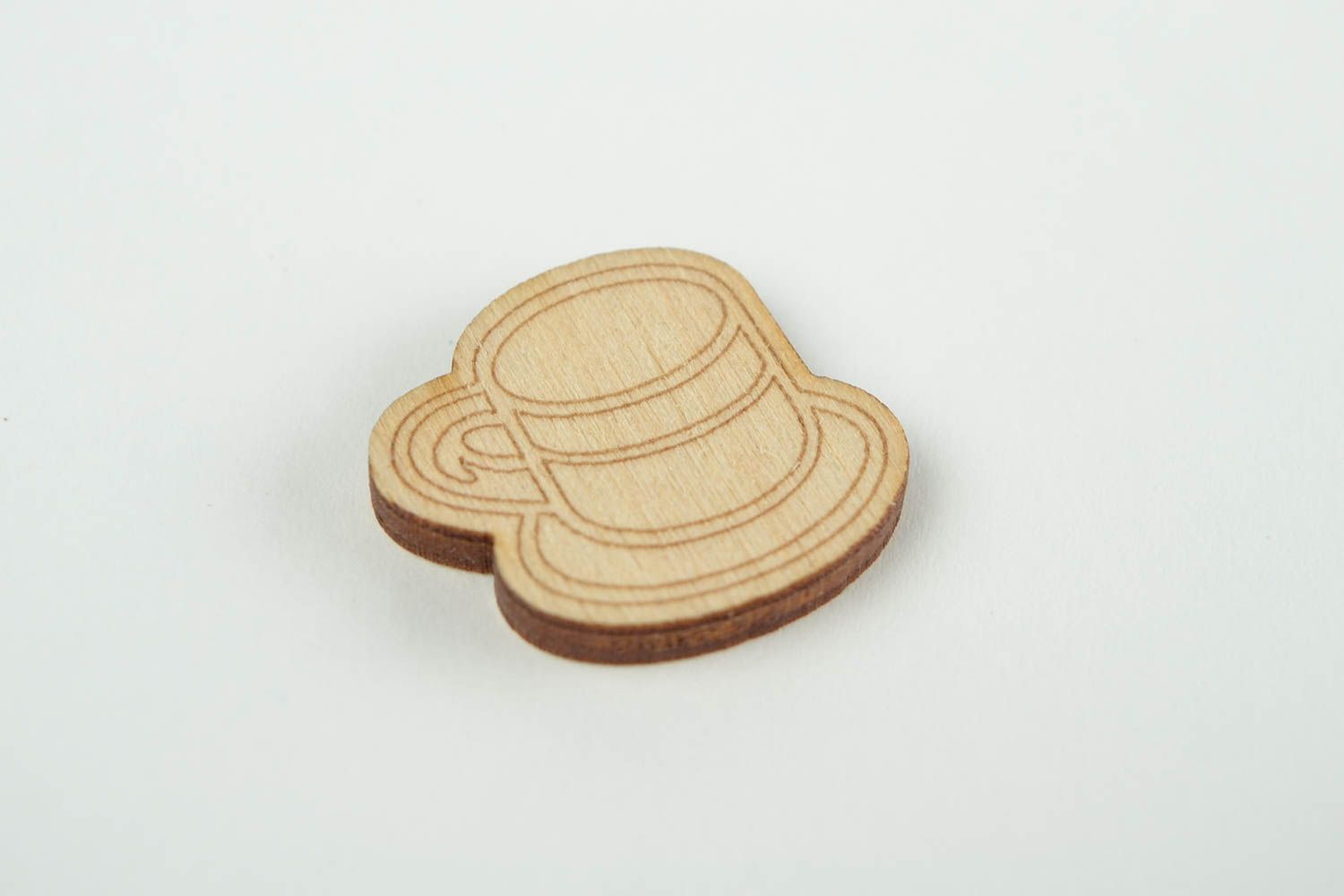 Deko Element handmade Figur zum Bemalen in Form von Tasse Holz Rohling originell foto 4