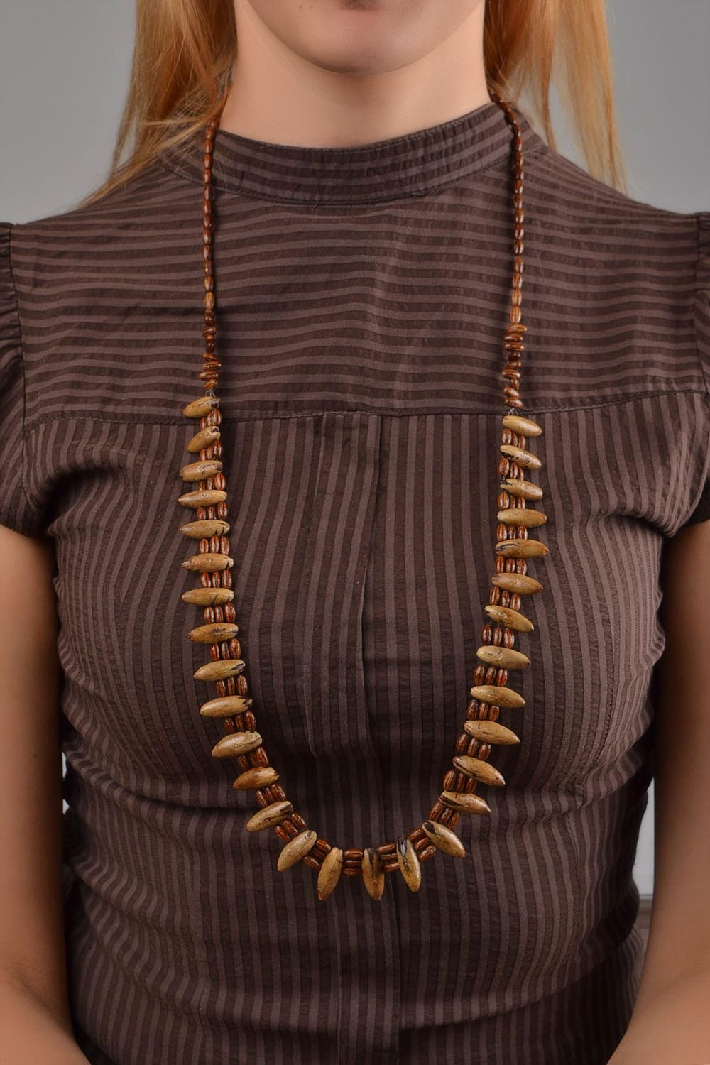 Handmade Frauen Halskette Damen Schmuck aus Dattelkernen Geschenk für Frauen foto 1