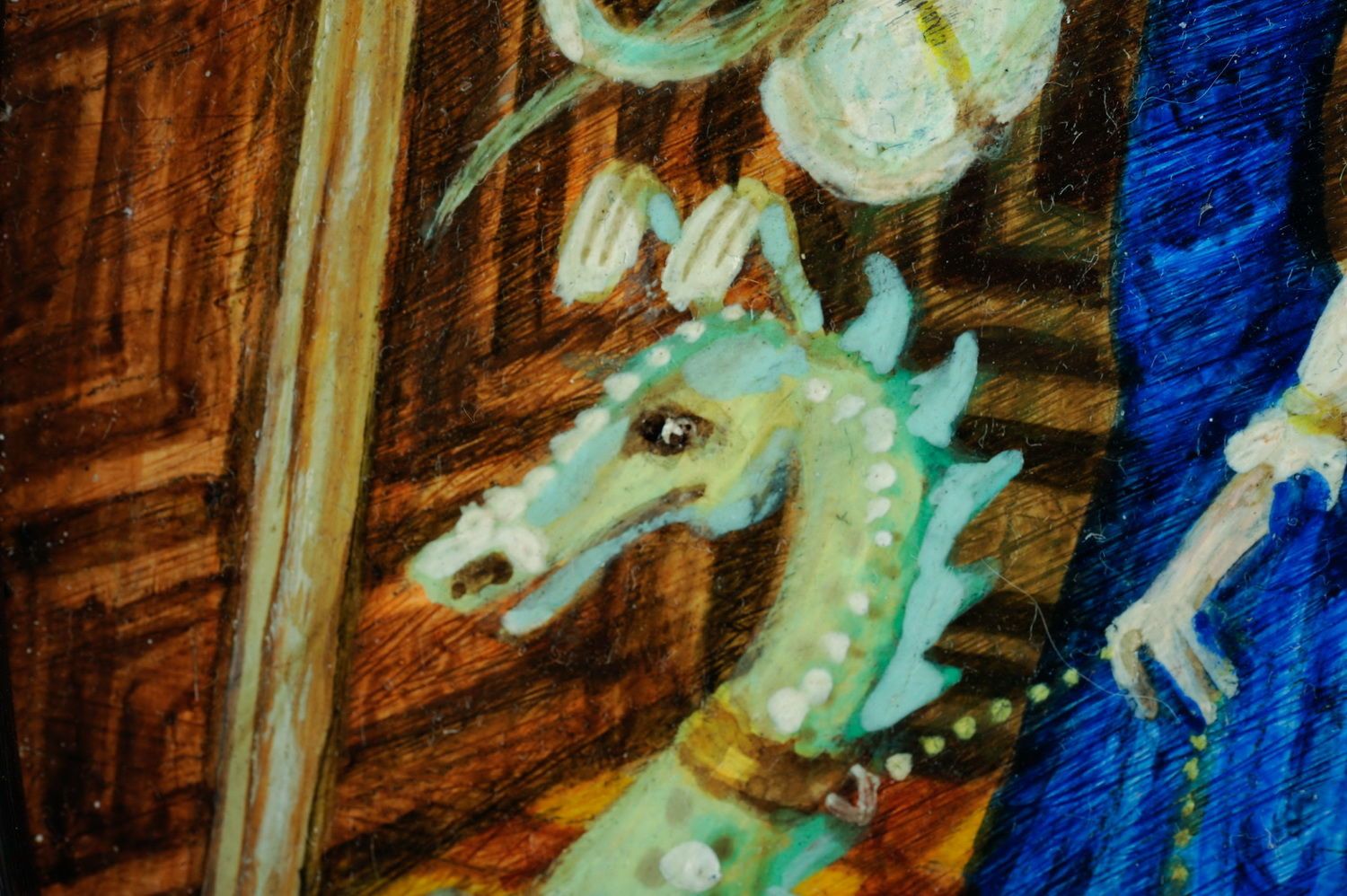 A pintura com acrílico e aquarela Duquesa com animais de estimação foto 4