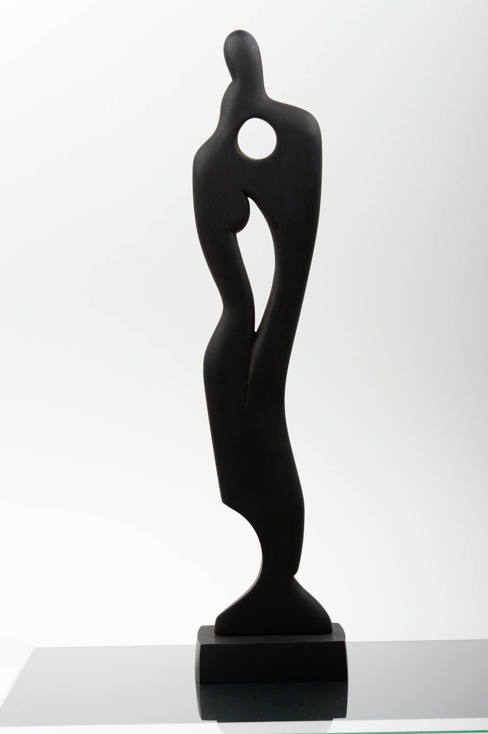Beautiful handmad wooden figurine designer statuette contemporary art wood craft photo 1