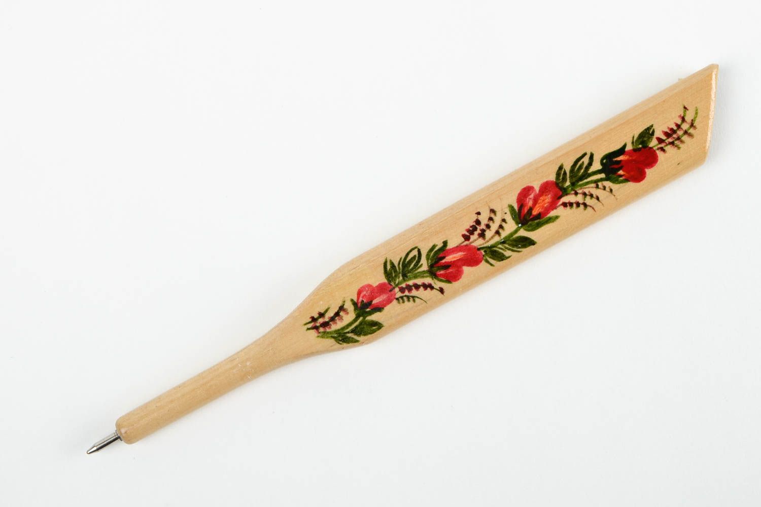 Красивая ручка подарок ручной работы с росписью деревянная ручка сувенирная фото 3