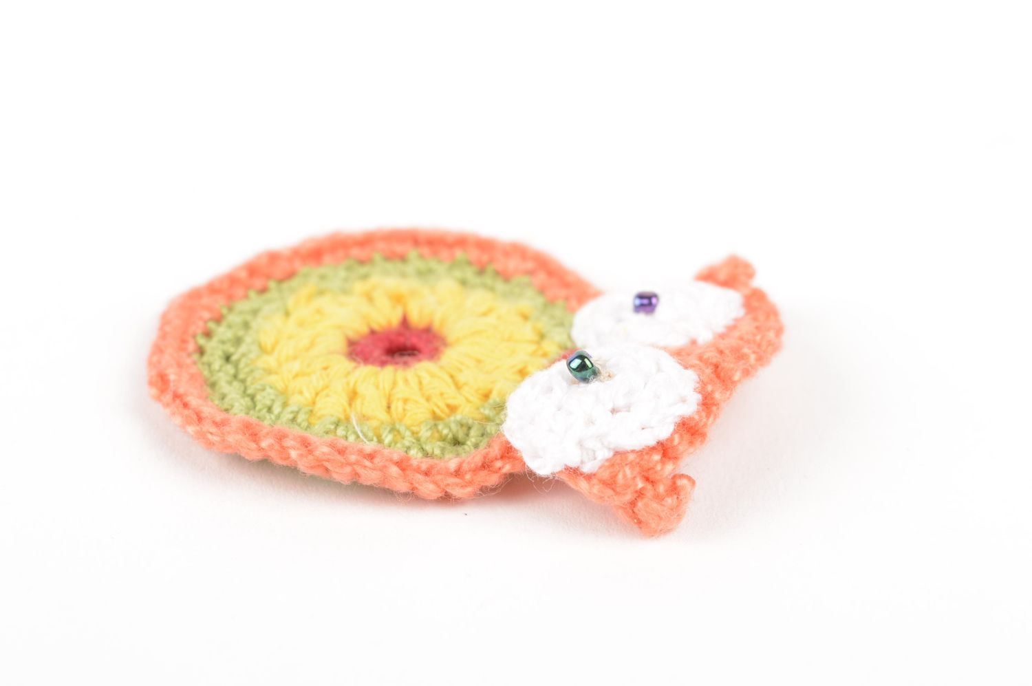 Handmade crocheted bird unusual blank for jewelry stylish textile fittings photo 4