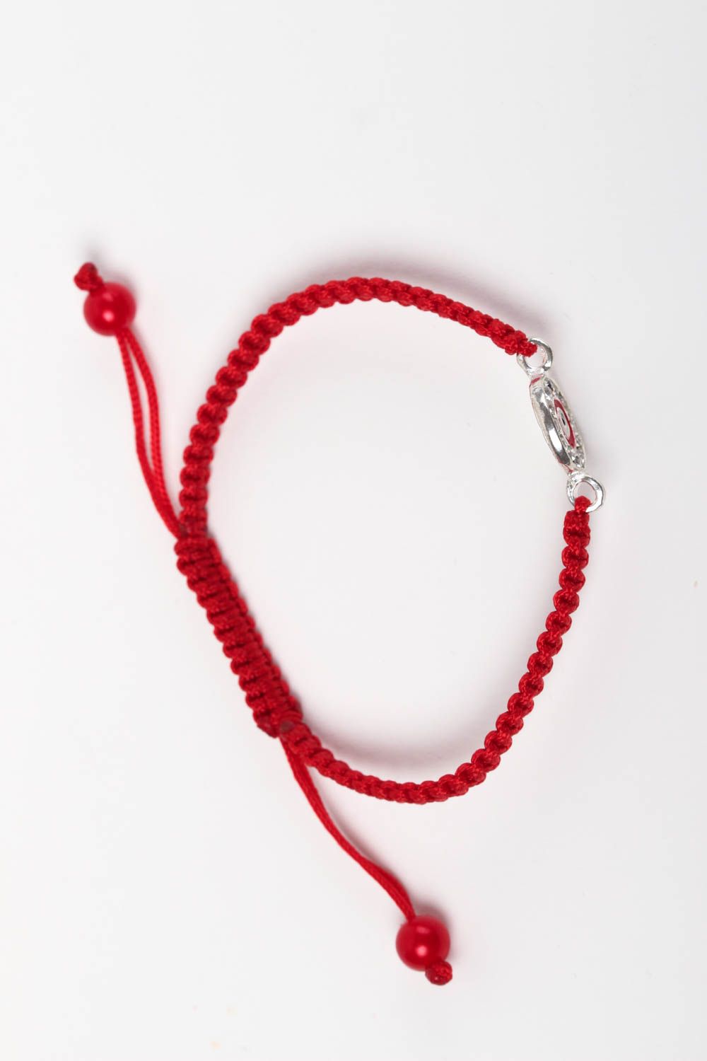 Bracelet rouge Bijou fait main tressé en nylon original Cadeau pour femme photo 2