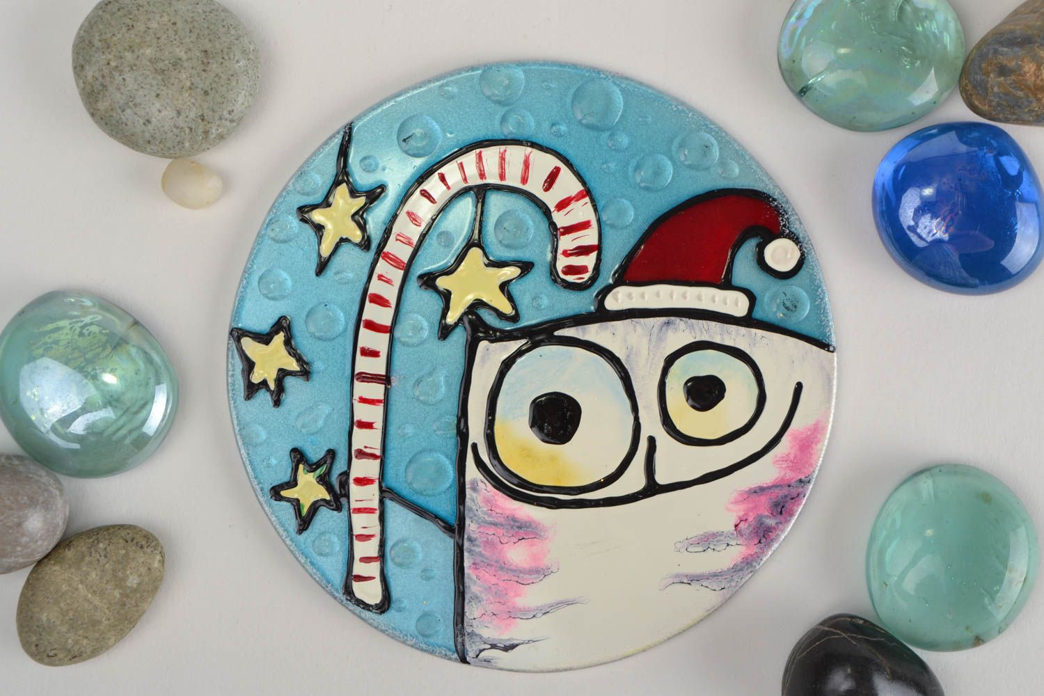 Handmade glass coaster Christmas gift ideas home decor for decorative use only photo 1