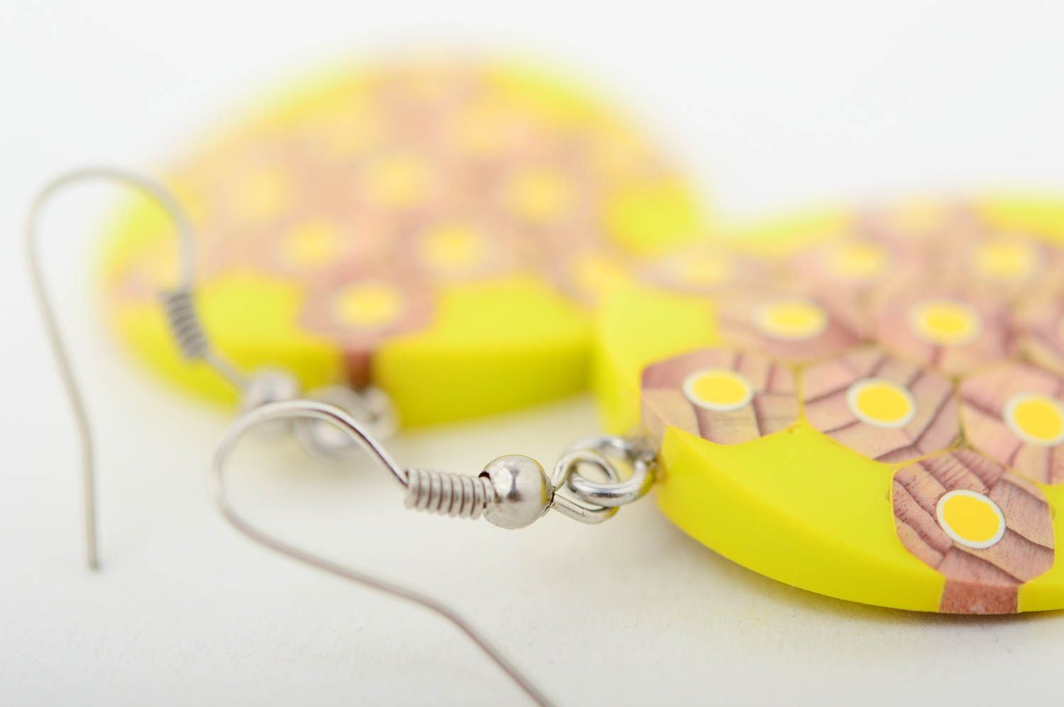 Handmade bright earrings designer positive earrings feminine summer jewelry photo 5