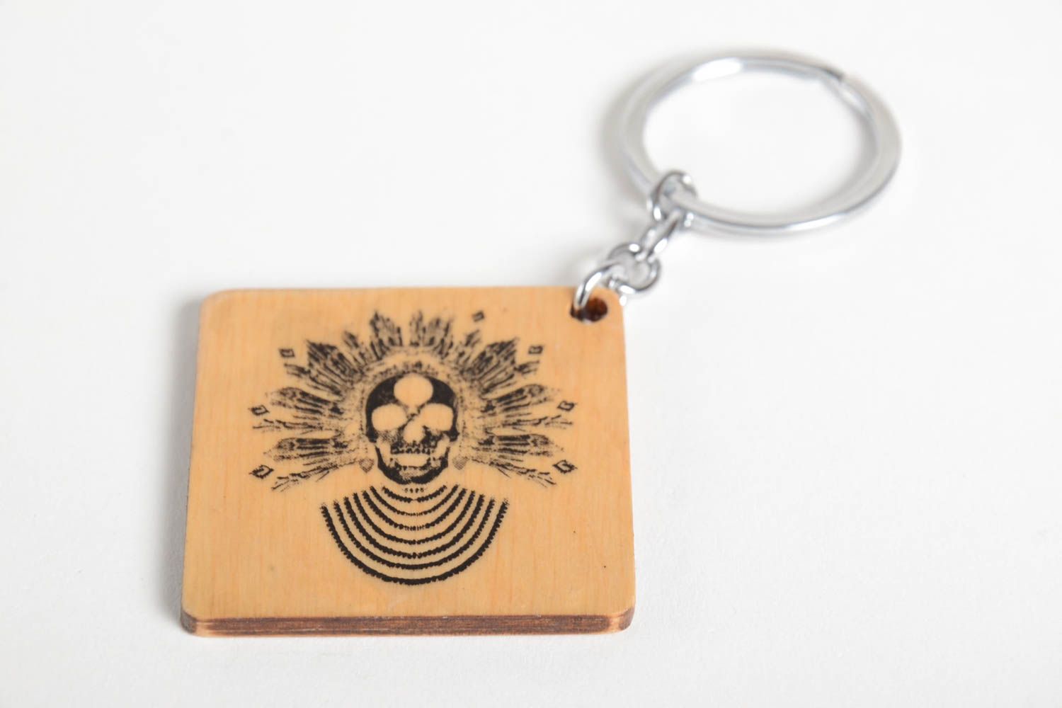 Llavero de madera artesanal accesorio para llaves souvenir original para amigo foto 3