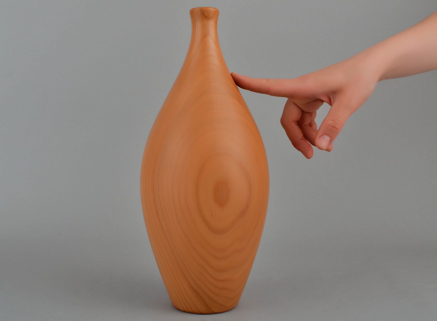 Handmade 14 inches wooden vase for décor 4 lb photo 2