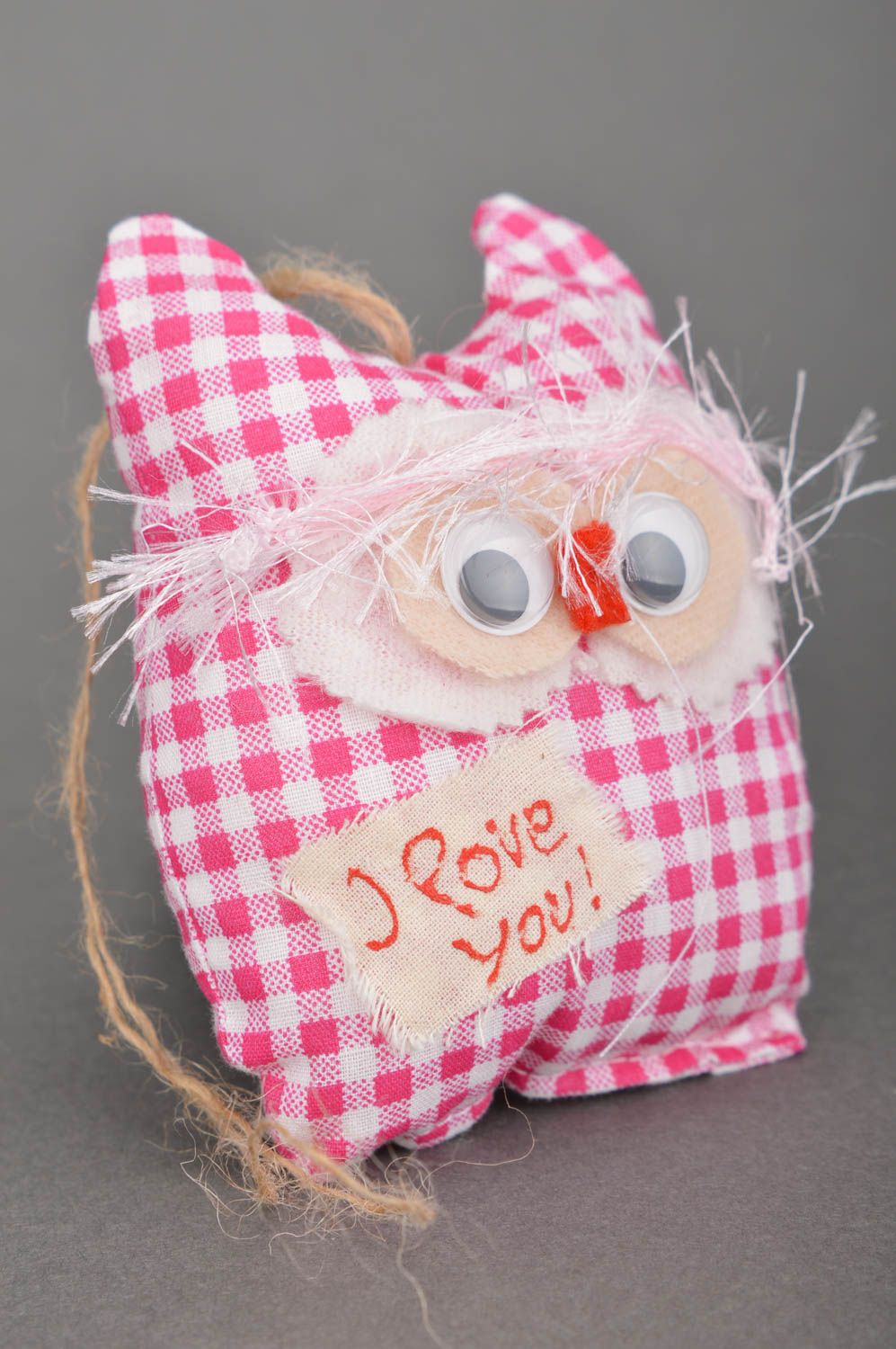 Handmade decorative stuffed toy owl interior soft doll present for kids photo 2
