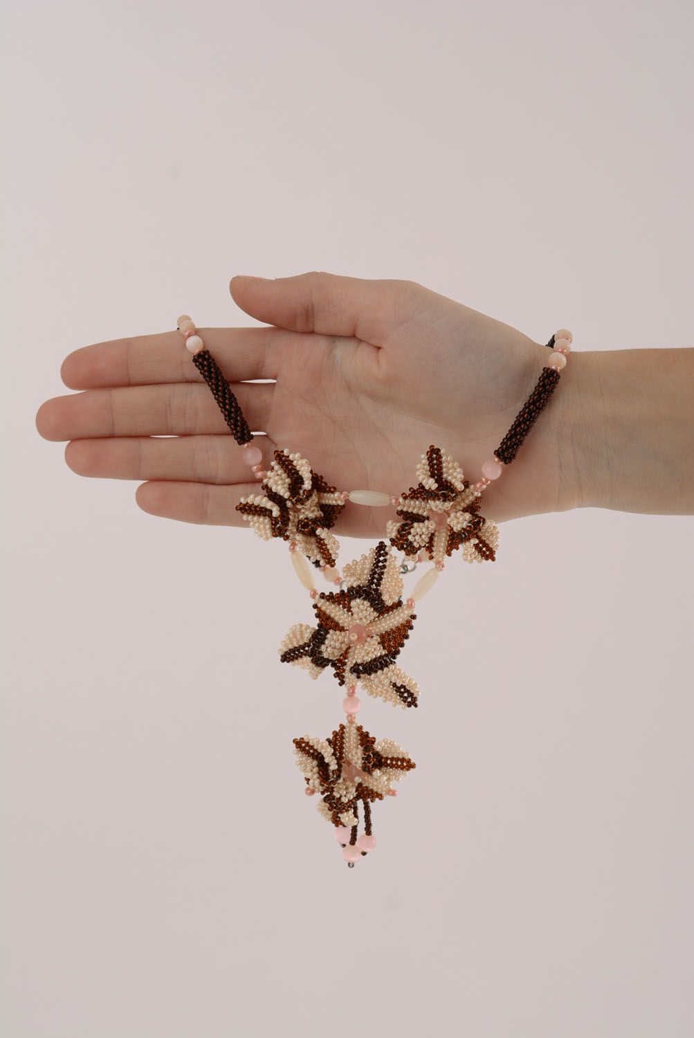 Collier de perles de rocaille fait main Trifolium photo 4