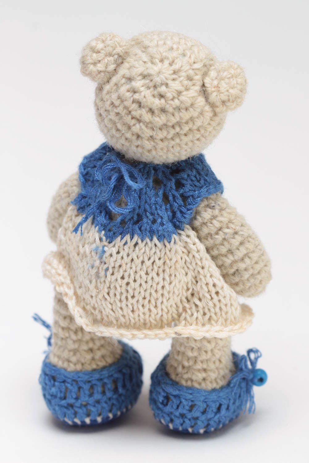 Beautiful handmade designer crochet soft toy bear for home decor photo 4