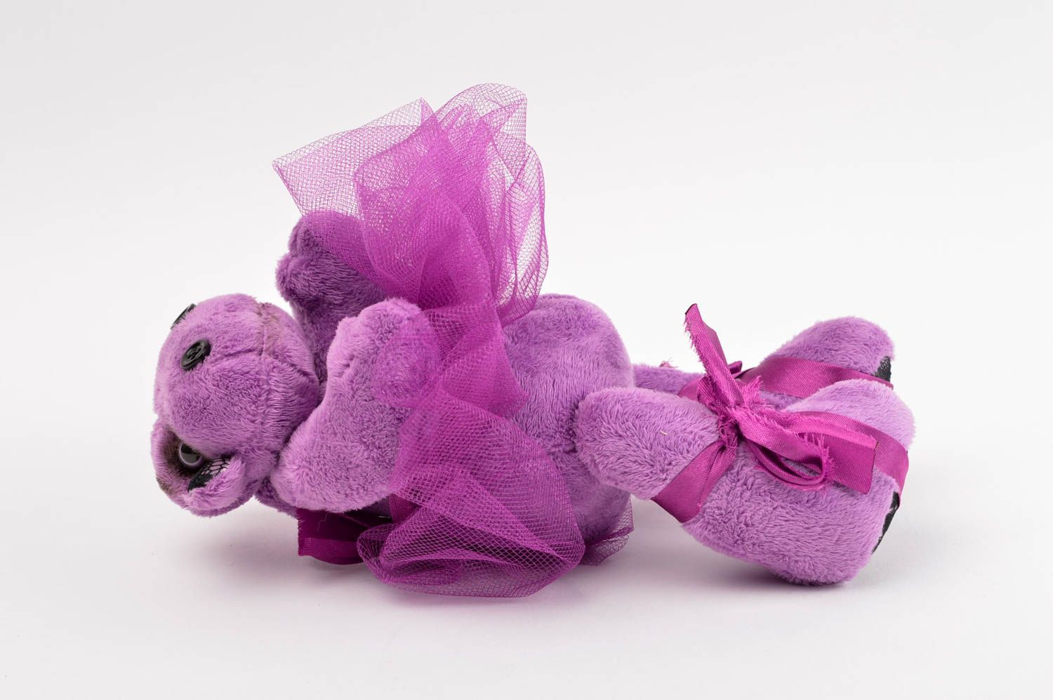 Juguete artesanal hipopótamo lila bonito peluche original regalo para niños foto 3